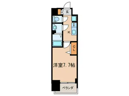 プレサンス東別院駅前II(1K/13階)の間取り写真