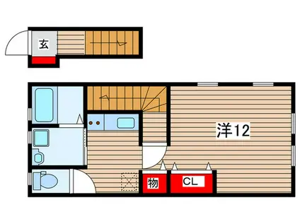 TAGLIATORE(ワンルーム/2階)の間取り写真