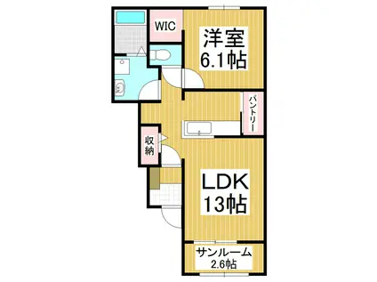 エクセレントハウス T.C(1LDK/1階)の間取り写真