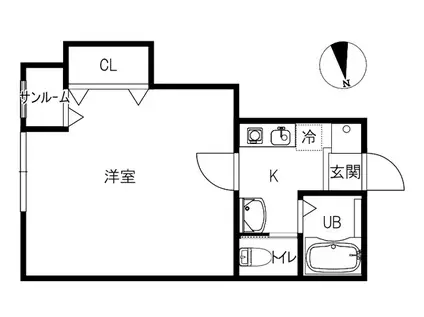エスペラール(1K/2階)の間取り写真