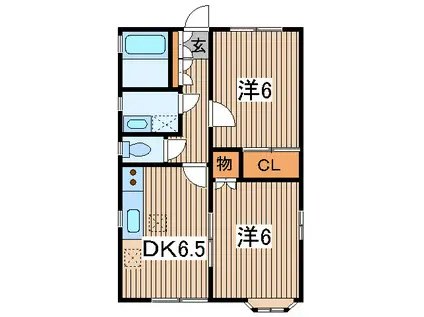 ピソ桜木(2DK/1階)の間取り写真
