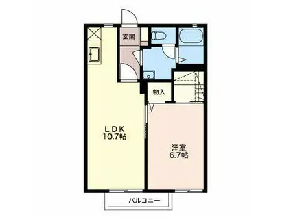 ブランシェ B(1LDK/2階)の間取り写真