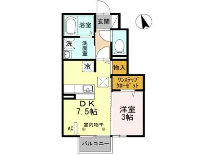 ラフィネ(1DK/1階)の間取り写真