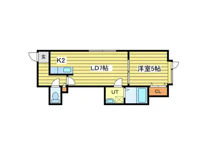 ミライコート(1LDK/3階)の間取り写真
