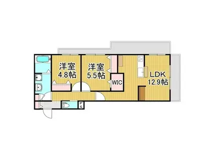 プリメーラ沼影(2LDK/3階)の間取り写真
