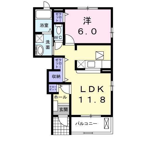 シャルマンIII(1LDK/1階)の間取り写真