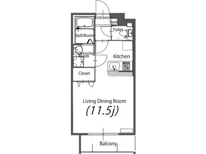 プレミアムプラスみなみ野I(ワンルーム/1階)の間取り写真