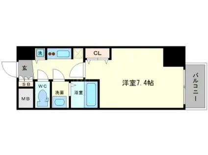 ララプレイス大手通LD(1K/9階)の間取り写真