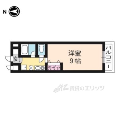 コート木幡(1K/3階)の間取り写真
