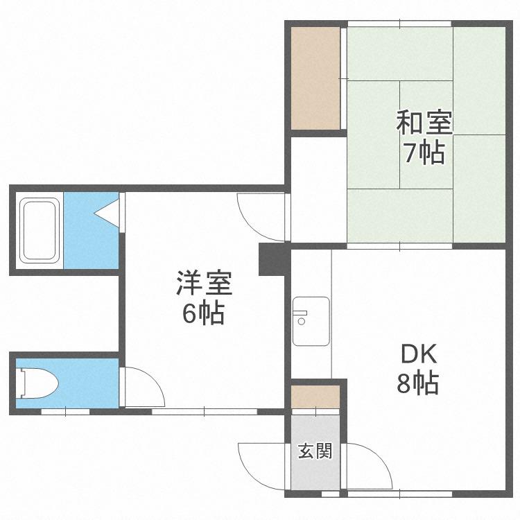 竹田マンション(2DK/2階)の間取り写真