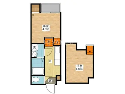 ヴィオラ扇町ウエスト(1SK/2階)の間取り写真