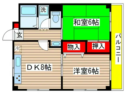 エクセル大泉(2DK/3階)の間取り写真
