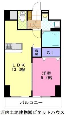 アマルフィーノ(1LDK/4階)の間取り写真