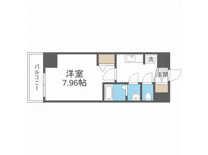 ラヴィータ難波元町(1K/9階)の間取り写真