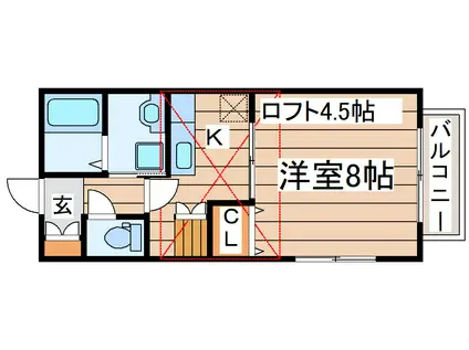 アヴァンセ岩切弐番館(1K/1階)の間取り写真