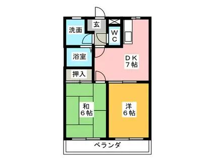 MAISON O・KEI(2DK/2階)の間取り写真