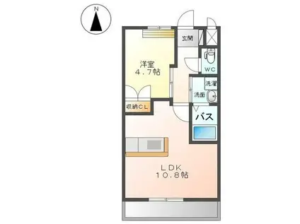 MRイースト35-1720(1LDK/1階)の間取り写真
