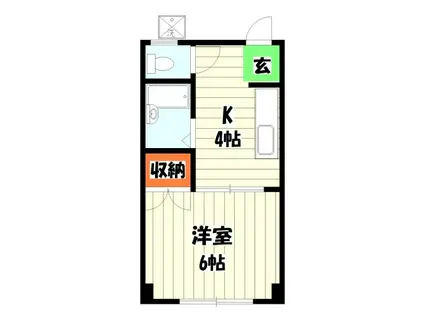 フジハイツ西品川(1K/1階)の間取り写真