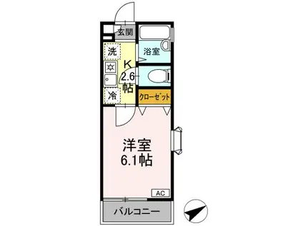 アストラル(1K/1階)の間取り写真