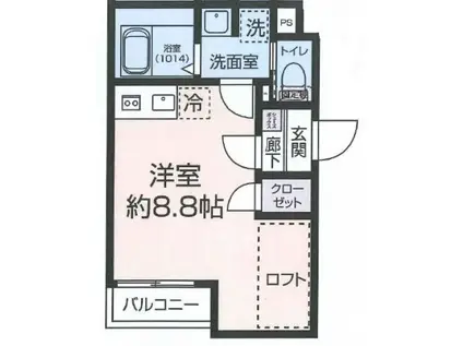 CLAN ONE(ワンルーム/1階)の間取り写真