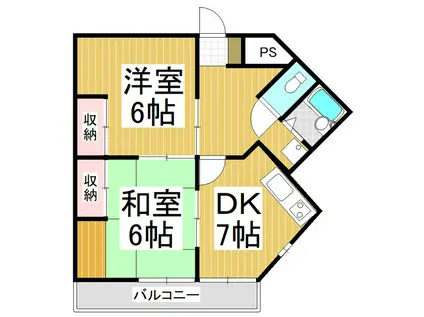 シェトワ上郷(2DK/3階)の間取り写真