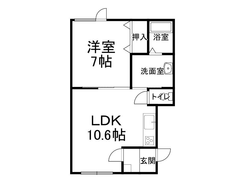 PEACE(1LDK/1階)の間取り写真