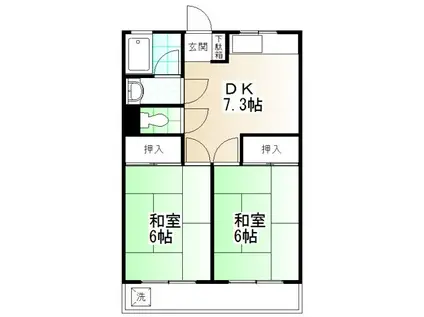 アメニティメゾン水元(2DK/2階)の間取り写真