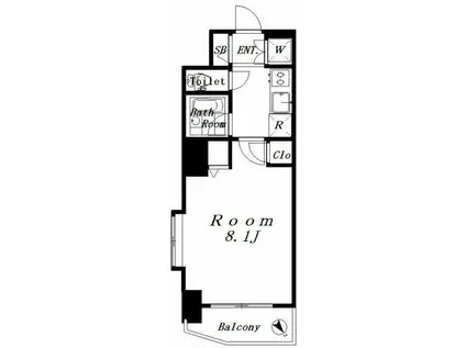 プレール・ドゥーク巣鴨(1K/11階)の間取り写真