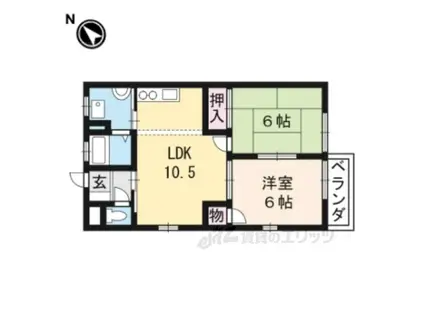 サンハイツセタⅡ(2LDK/2階)の間取り写真