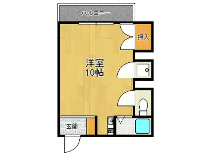 ソレイユコート(ワンルーム/4階)の間取り写真