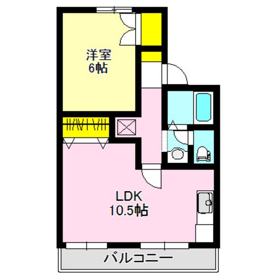 エクセルアレイ AB(1LDK/1階)の間取り写真