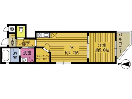 S-FORT大分長浜町(1DK/1階)の間取り写真
