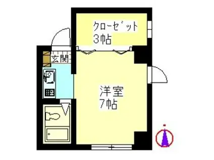 ドリームハイツエンデバー(ワンルーム/3階)の間取り写真