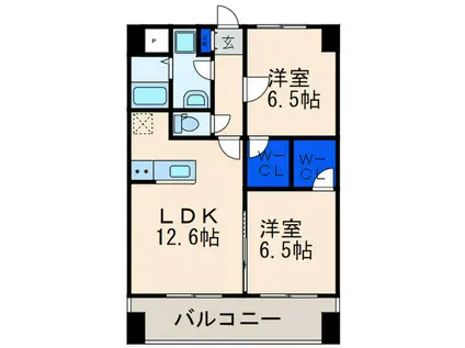 マーブル リヌーキー II(2LDK/2階)の間取り写真