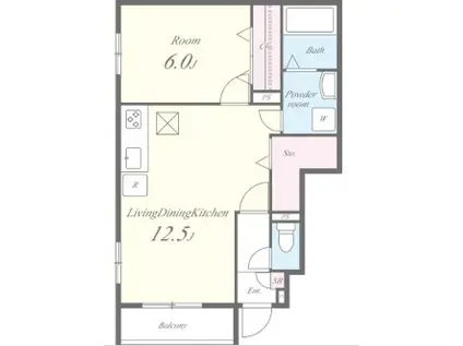 CASA IDEAL(1LDK/1階)の間取り写真