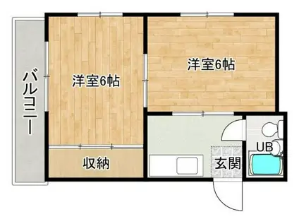 シティハウス(2K/2階)の間取り写真