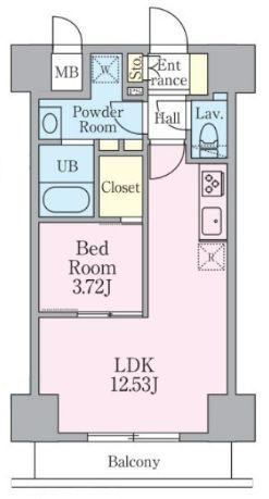 JUSEI RESIDENCE(1LDK/5階)の間取り写真