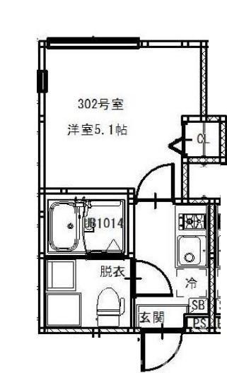ZENITH 平井(1K/3階)の間取り写真