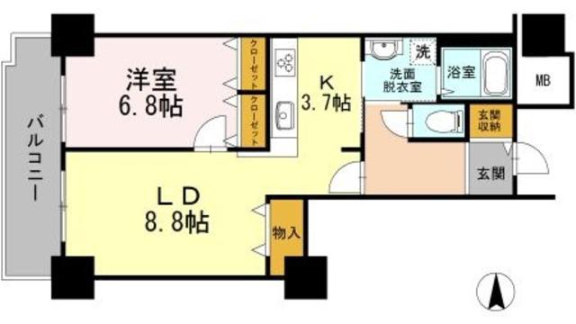 品川シーサイドビュータワーI(1LDK/20階)の間取り写真