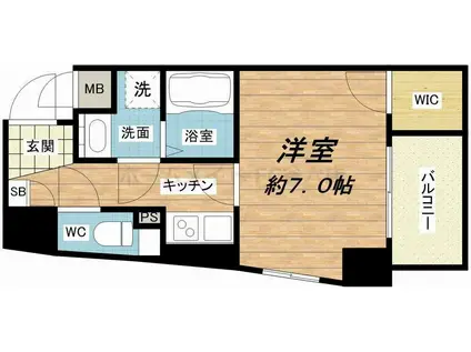 プレサンス中之島公園パークレジデンス(1K/6階)の間取り写真