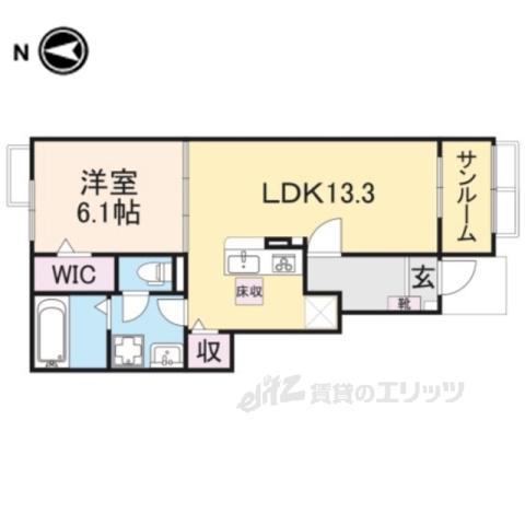 メゾンラフィーネ2(1LDK/1階)の間取り写真
