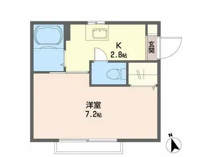 ハイネス十日町(1K/2階)の間取り写真