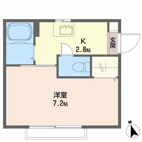 ハイネス十日町(1K/2階)の間取り写真