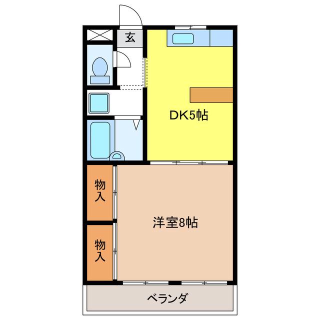 パティオM(1DK/2階)の間取り写真