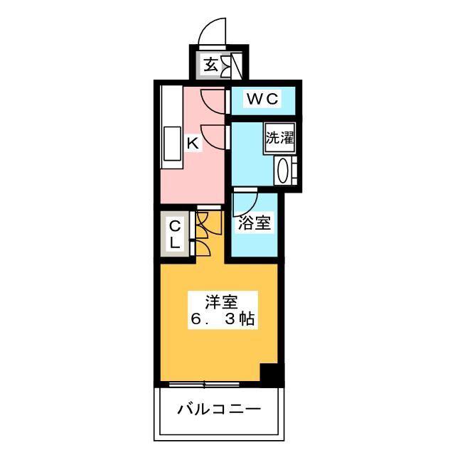 ディームス蔵前(1K/2階)の間取り写真
