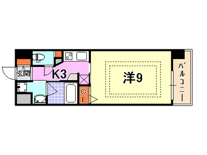 ベルフェリーク新神戸(1K/5階)の間取り写真