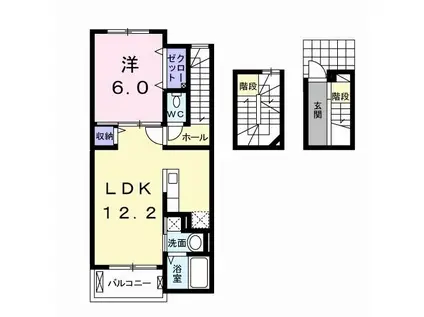 ピュアK(1LDK/3階)の間取り写真