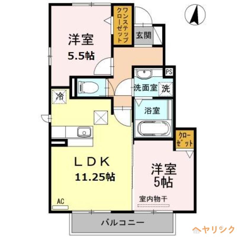 D-ROOM RICO(2LDK/1階)の間取り写真