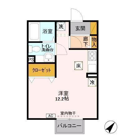 アネックスますや(ワンルーム/1階)の間取り写真
