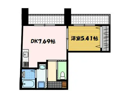 ブルーム桜 (1DK/9階)の間取り写真